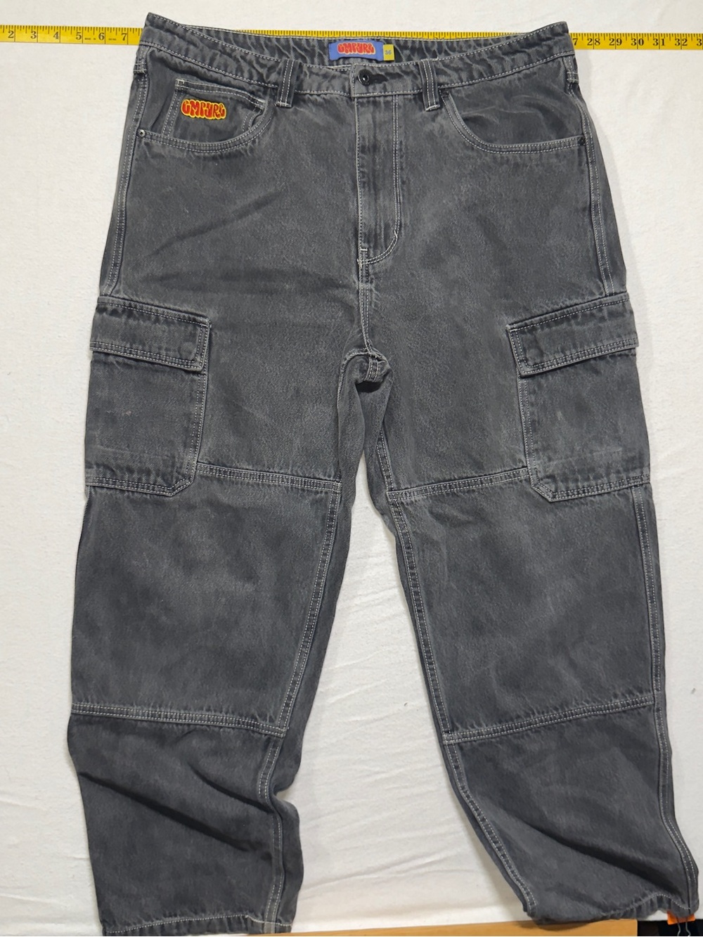 Empyre Men's Washed Charcoal Gray Cargo Pants